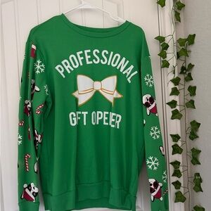 Green Professional Gift Opener Sweater